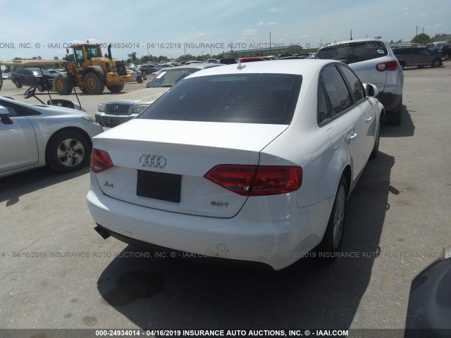 WAUJF78K59N060693 - 2009 AUDI A4 PREMIUM PLUS WHITE photo 4