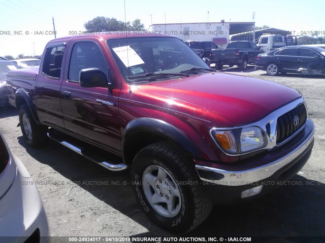 5TEGM92NX2Z095623 - 2002 TOYOTA TACOMA DOUBLE CAB PRERUNNER RED photo 1