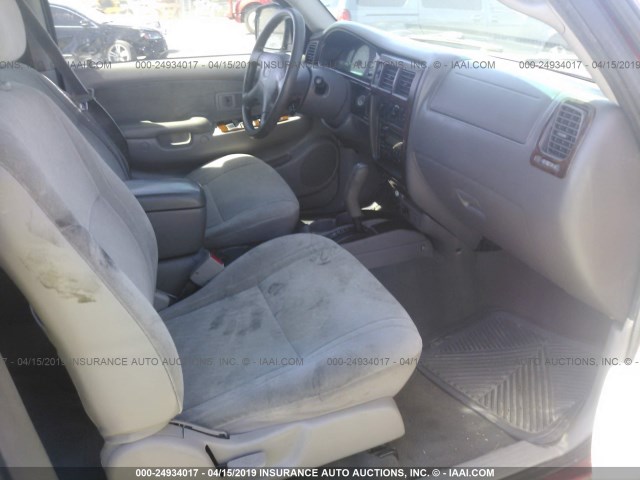 5TEGM92NX2Z095623 - 2002 TOYOTA TACOMA DOUBLE CAB PRERUNNER RED photo 5