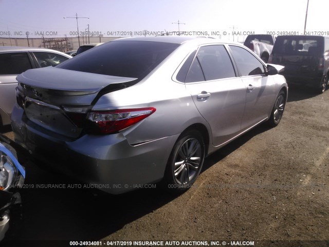 4T1BF1FK7GU139577 - 2016 TOYOTA CAMRY LE/XLE/SE/XSE SILVER photo 4