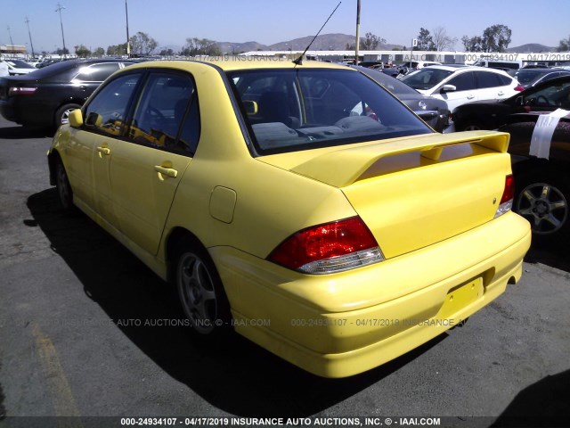 JA3AJ86E62U039883 - 2002 MITSUBISHI LANCER OZ RALLY YELLOW photo 3