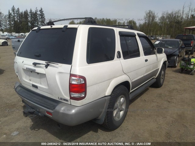 JN8DR09Y41W573809 - 2001 NISSAN PATHFINDER LE/SE/XE WHITE photo 4