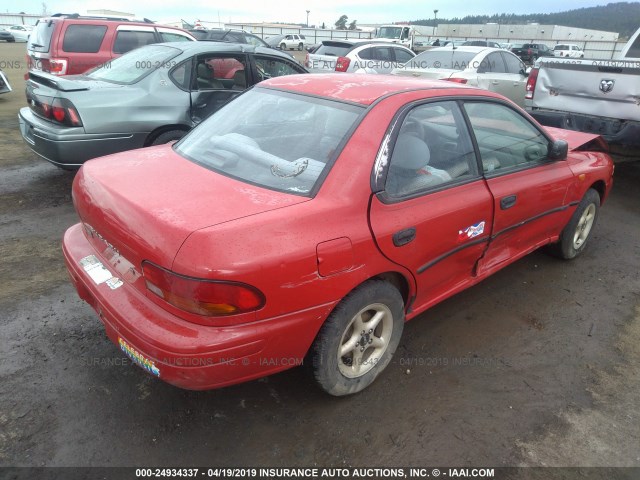 JF1GC4351TH512740 - 1996 SUBARU IMPREZA L RED photo 4