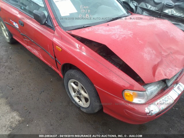 JF1GC4351TH512740 - 1996 SUBARU IMPREZA L RED photo 6