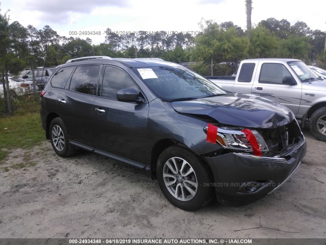 5N1AR2MN0DC671678 - 2013 NISSAN PATHFINDER S/SV/SL/PLATINUM GRAY photo 1