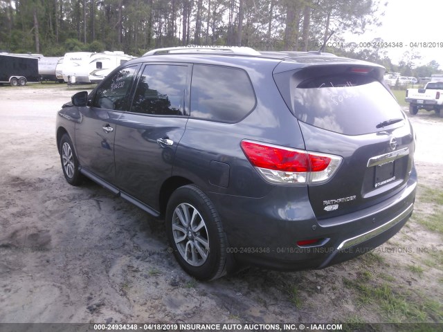 5N1AR2MN0DC671678 - 2013 NISSAN PATHFINDER S/SV/SL/PLATINUM GRAY photo 3