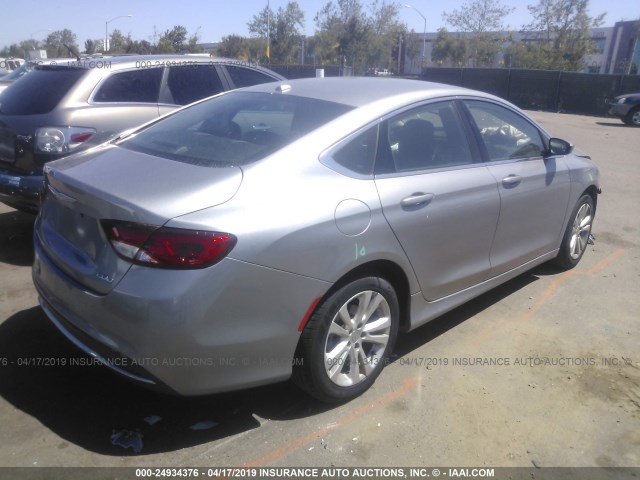 1C3CCCAB3FN747131 - 2015 CHRYSLER 200 LIMITED SILVER photo 4