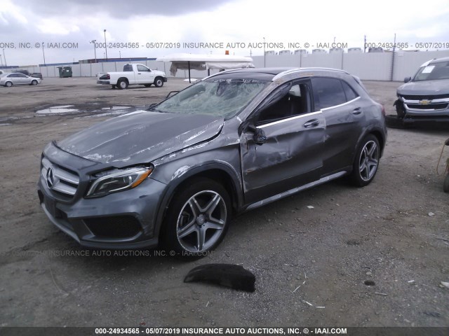 WDCTG4GB8FJ033591 - 2015 MERCEDES-BENZ GLA 250 4MATIC GRAY photo 2