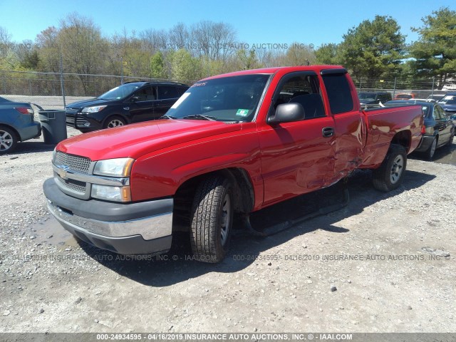 1GCEC19X75Z230351 - 2005 CHEVROLET SILVERADO C1500 RED photo 2