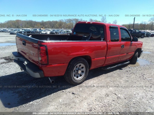 1GCEC19X75Z230351 - 2005 CHEVROLET SILVERADO C1500 RED photo 4