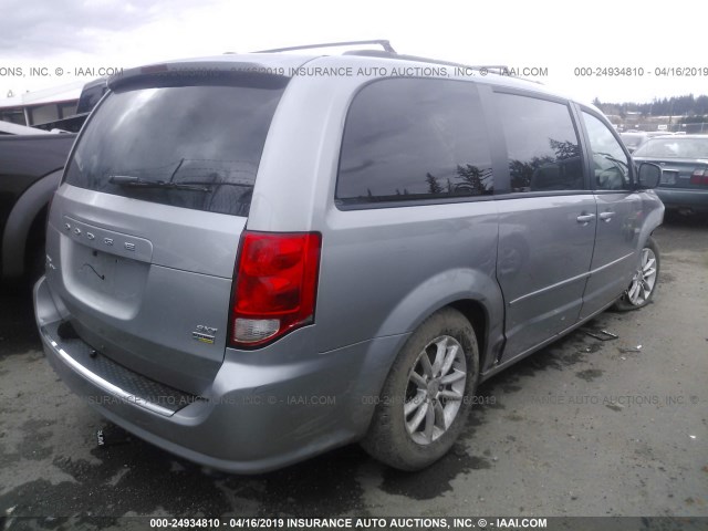 2C4RDGCG4GR387875 - 2016 DODGE GRAND CARAVAN SXT SILVER photo 4