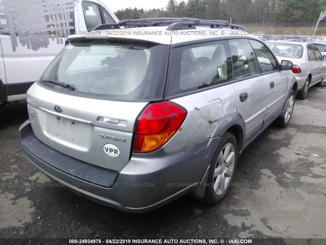 4S4BP61CX77317667 - 2007 SUBARU LEGACY OUTBACK 2.5I SILVER photo 4