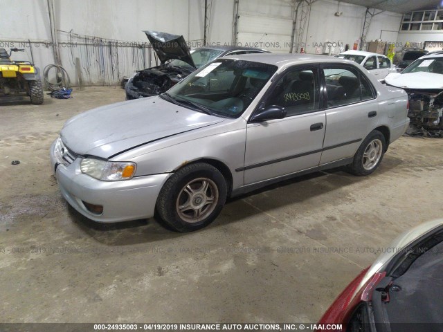 2T1BR12E02C541510 - 2002 TOYOTA COROLLA CE/LE/S SILVER photo 2