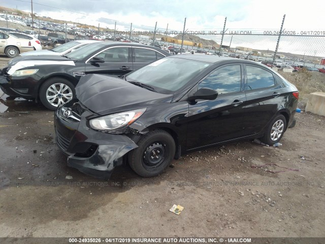 KMHCT4AE7DU390174 - 2013 HYUNDAI ACCENT GLS/GS BLACK photo 2