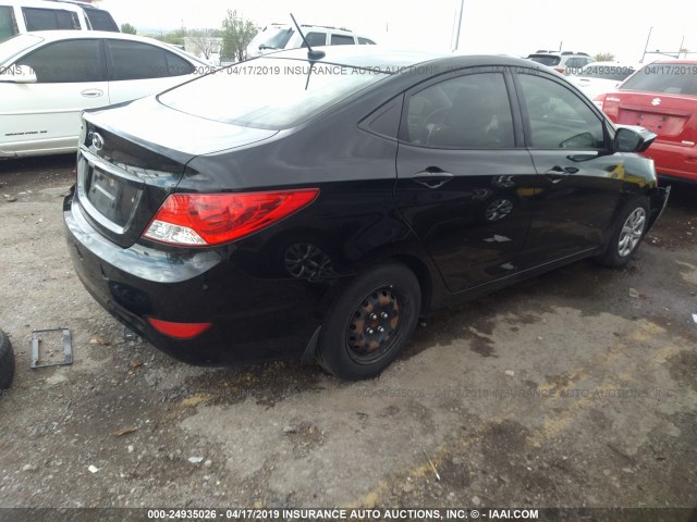 KMHCT4AE7DU390174 - 2013 HYUNDAI ACCENT GLS/GS BLACK photo 4