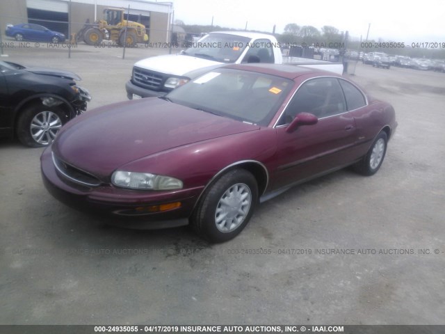 1G4GD2217T4715516 - 1996 BUICK RIVIERA RED photo 2