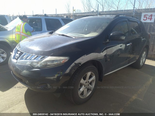 JN8AZ18U69W009730 - 2009 NISSAN MURANO S/SL BLACK photo 2