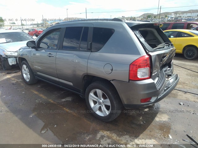 1C4NJDBB0CD662120 - 2012 JEEP COMPASS SPORT GRAY photo 3