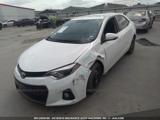 5YFBURHE3FP343904 - 2015 TOYOTA COROLLA L/LE/LE PLS/PRM/S/S PLS WHITE photo 2