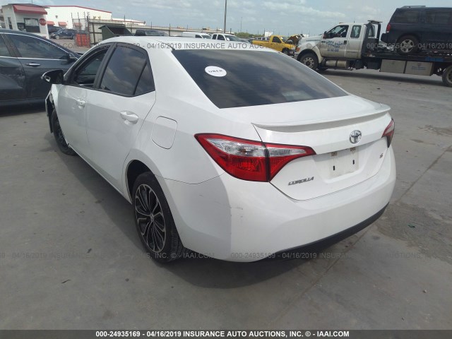 5YFBURHE3FP343904 - 2015 TOYOTA COROLLA L/LE/LE PLS/PRM/S/S PLS WHITE photo 3