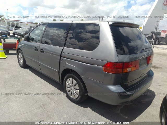 2HKRL18582H518934 - 2002 HONDA ODYSSEY LX GRAY photo 3