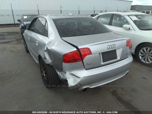 WAUAF78E78A159970 - 2008 AUDI A4 2.0T SILVER photo 3