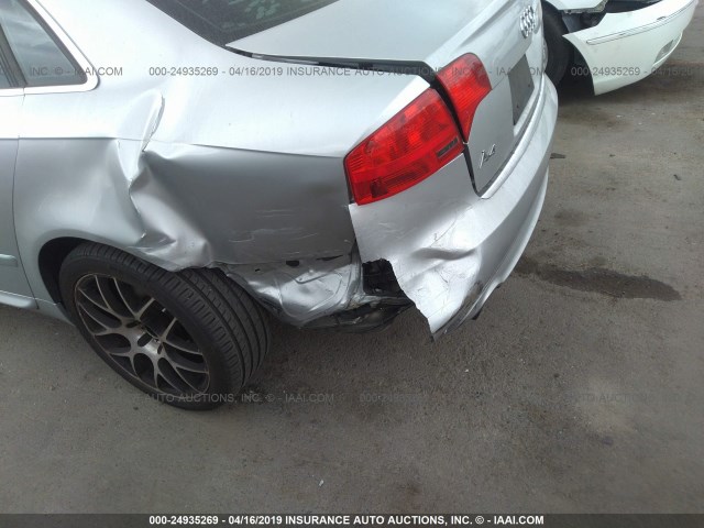 WAUAF78E78A159970 - 2008 AUDI A4 2.0T SILVER photo 6