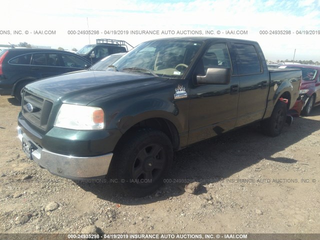 1FTRW12W64KC76979 - 2004 FORD F150 SUPERCREW GREEN photo 2