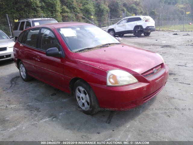 KNADC165756265887 - 2005 KIA RIO CINCO RED photo 1