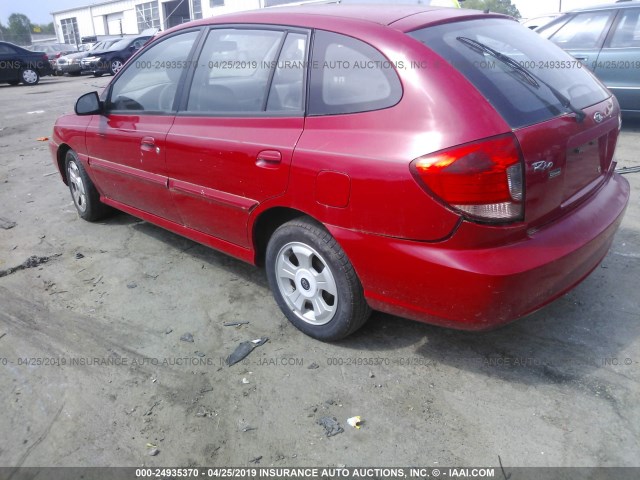 KNADC165756265887 - 2005 KIA RIO CINCO RED photo 3