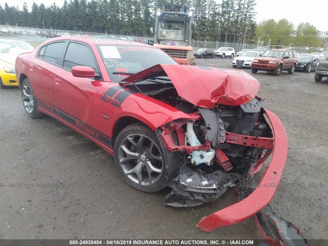 2C3CDXCT8FH914716 - 2015 DODGE CHARGER R/T RED photo 1