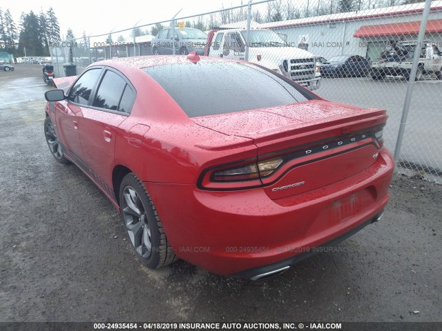 2C3CDXCT8FH914716 - 2015 DODGE CHARGER R/T RED photo 3