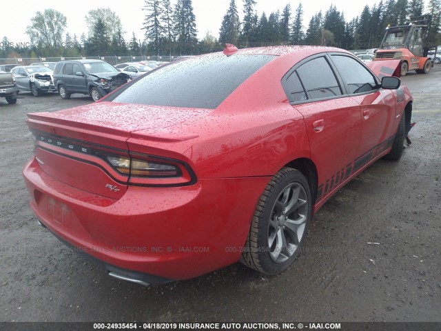 2C3CDXCT8FH914716 - 2015 DODGE CHARGER R/T RED photo 4
