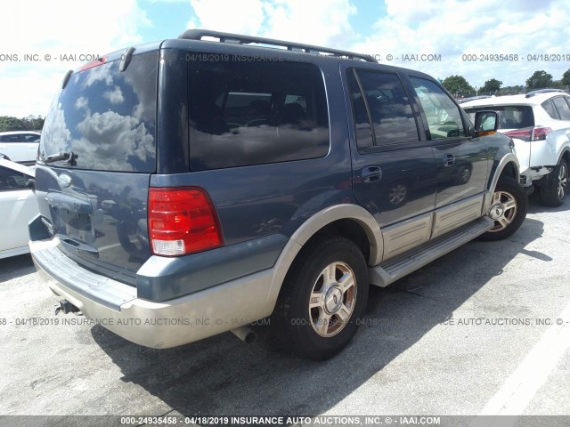 1FMPU17575LA72485 - 2005 FORD EXPEDITION EDDIE BAUER BLUE photo 4