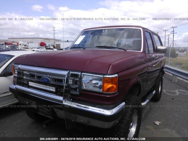 1FMEU15N4MLA34463 - 1991 FORD BRONCO U100 RED photo 2