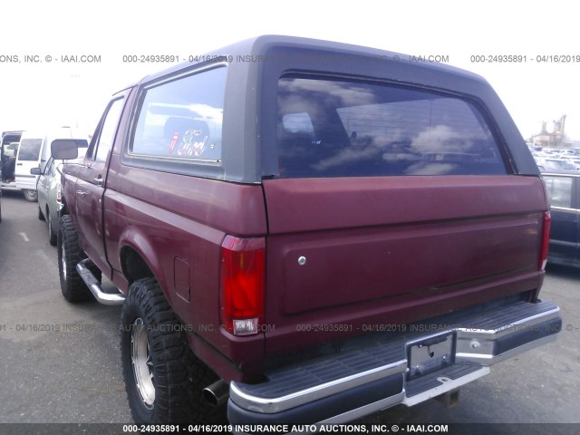 1FMEU15N4MLA34463 - 1991 FORD BRONCO U100 RED photo 3