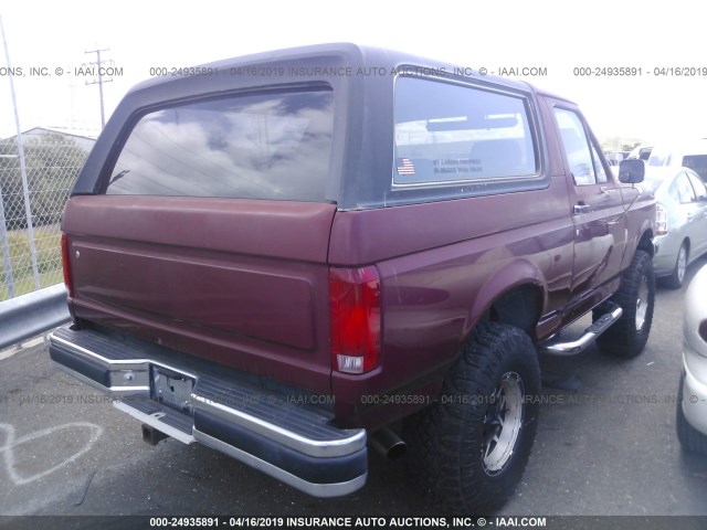 1FMEU15N4MLA34463 - 1991 FORD BRONCO U100 RED photo 4