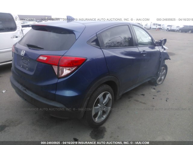 3CZRU5H58HM701395 - 2017 HONDA HR-V EX BLUE photo 4