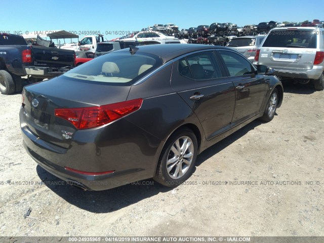 KNAGN4A77B5070620 - 2011 KIA OPTIMA EX/SX GRAY photo 4