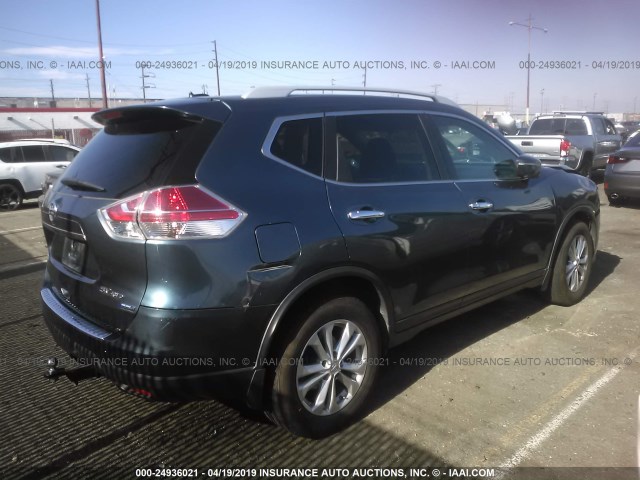 5N1AT2MV8EC784751 - 2014 NISSAN ROGUE S/SL/SV BLUE photo 4