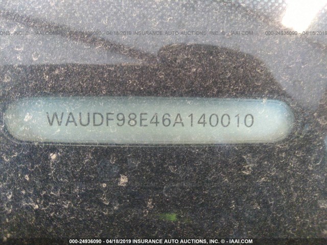 WAUDF98E46A140010 - 2006 AUDI A4 2.0T QUATTRO BLACK photo 9