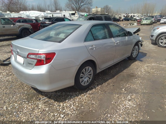 4T4BF1FK5CR257949 - 2012 TOYOTA CAMRY SE/LE/XLE SILVER photo 4