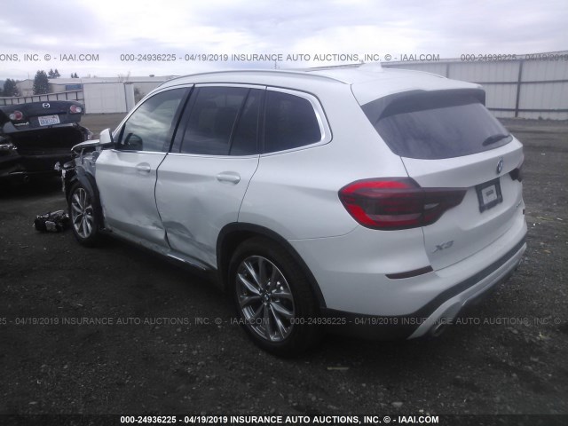 5UXTR9C52KLE13071 - 2019 BMW X3 XDRIVE30I Սպիտակ լուսանկար 3