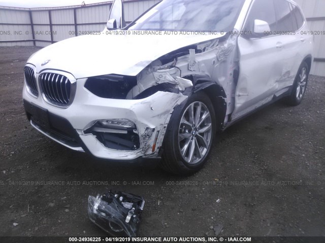 5UXTR9C52KLE13071 - 2019 BMW X3 XDRIVE30I Սպիտակ լուսանկար 6
