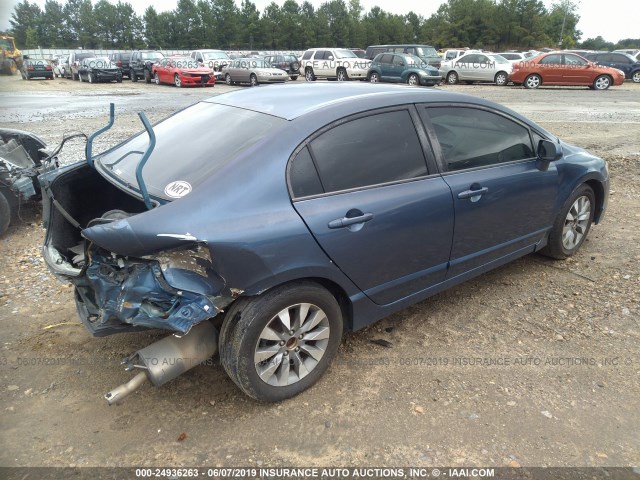 2HGFA16889H360220 - 2009 HONDA CIVIC EX BLUE photo 4