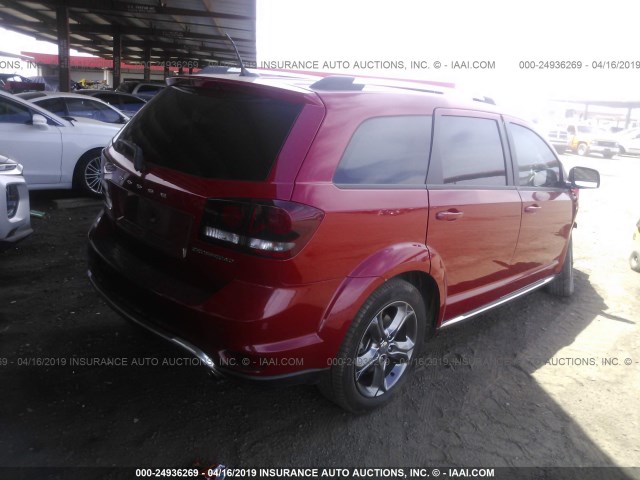 3C4PDCGG0FT715461 - 2015 DODGE JOURNEY CROSSROAD RED photo 4