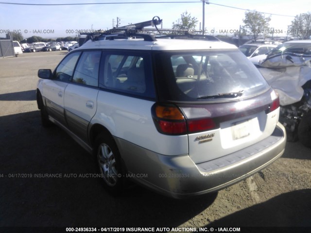 4S3BH686837603349 - 2003 SUBARU LEGACY OUTBACK LIMITED WHITE photo 3