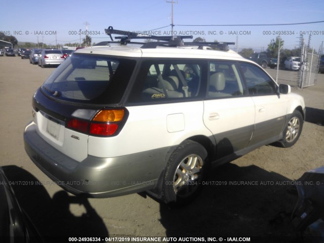 4S3BH686837603349 - 2003 SUBARU LEGACY OUTBACK LIMITED WHITE photo 4
