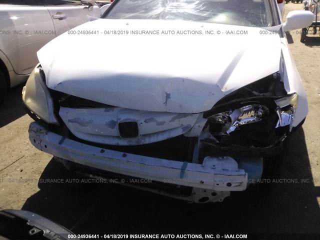 JHMES96625S017277 - 2005 HONDA CIVIC HYBRID WHITE photo 6