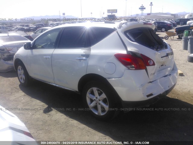 JN8AZ18U89W031051 - 2009 NISSAN MURANO S/SL WHITE photo 3